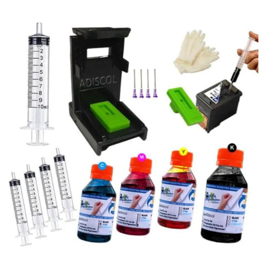 KIT DE RECARGA PARA CARTUCHOS CANON 210 - 211 Y SIMILARES NEGRO Y TRICOLOR