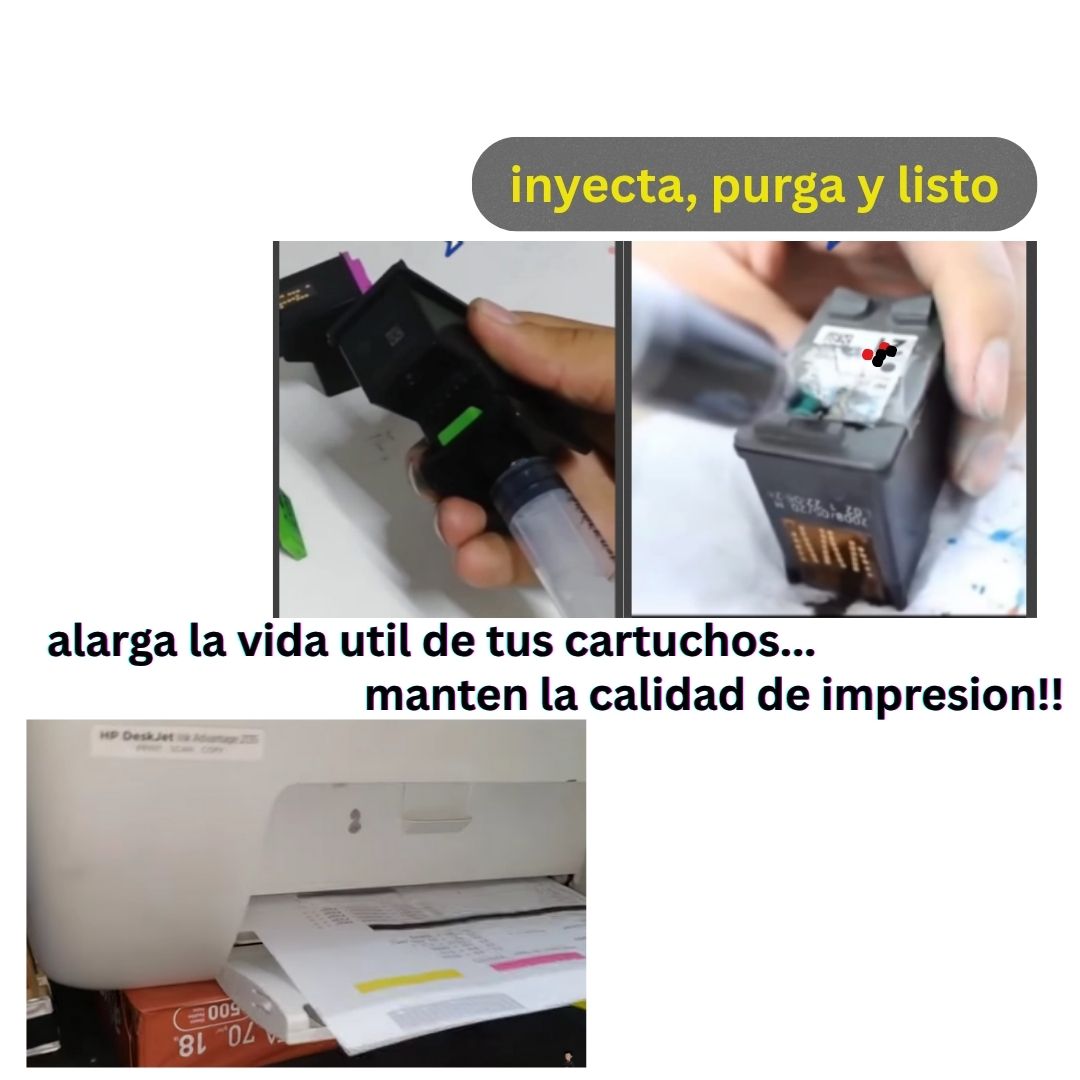 KIT DE RECARGA PARA CARTUCHOS NEGRO Y TRICOLOR
