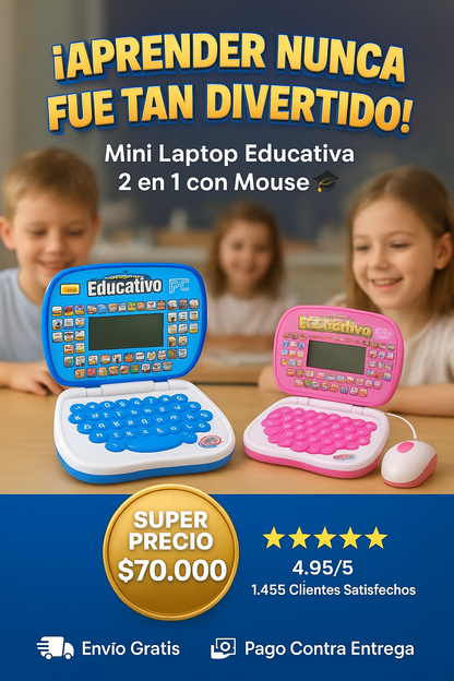 MINI COMPUTADOR EDUCATIVO 2 EN 1