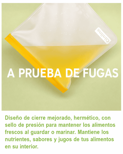 BOLSAS PARA ALIMENTOS REUTILIZABLES Y HERMETICAS LIBRES DE PBA