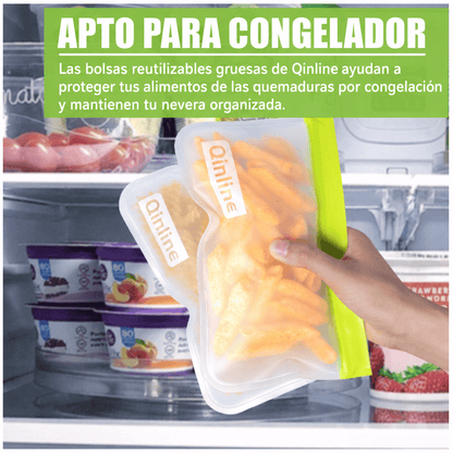 BOLSAS PARA ALIMENTOS REUTILIZABLES Y HERMETICAS LIBRES DE PBA